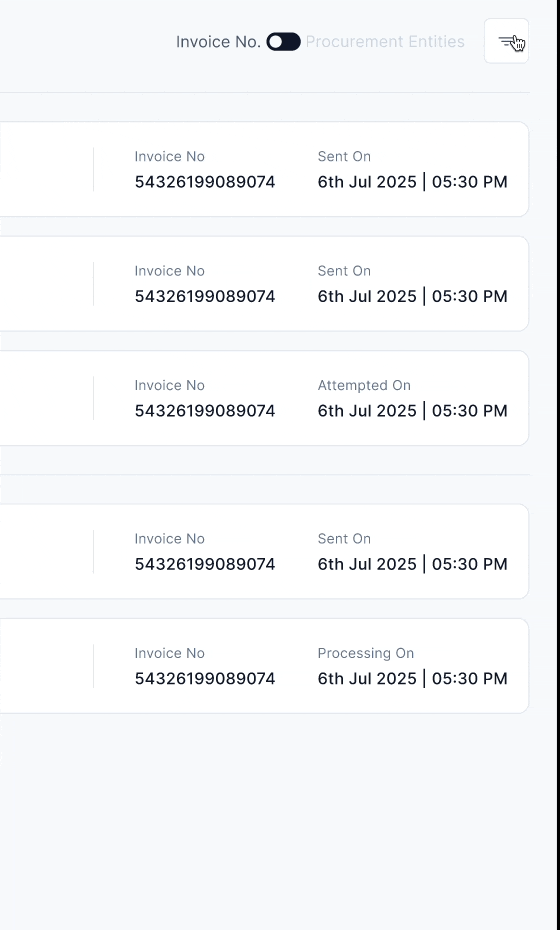 Invoice list panel